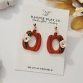 The Floral Pumpkin Set- Polymer Clay Dangle Earrings