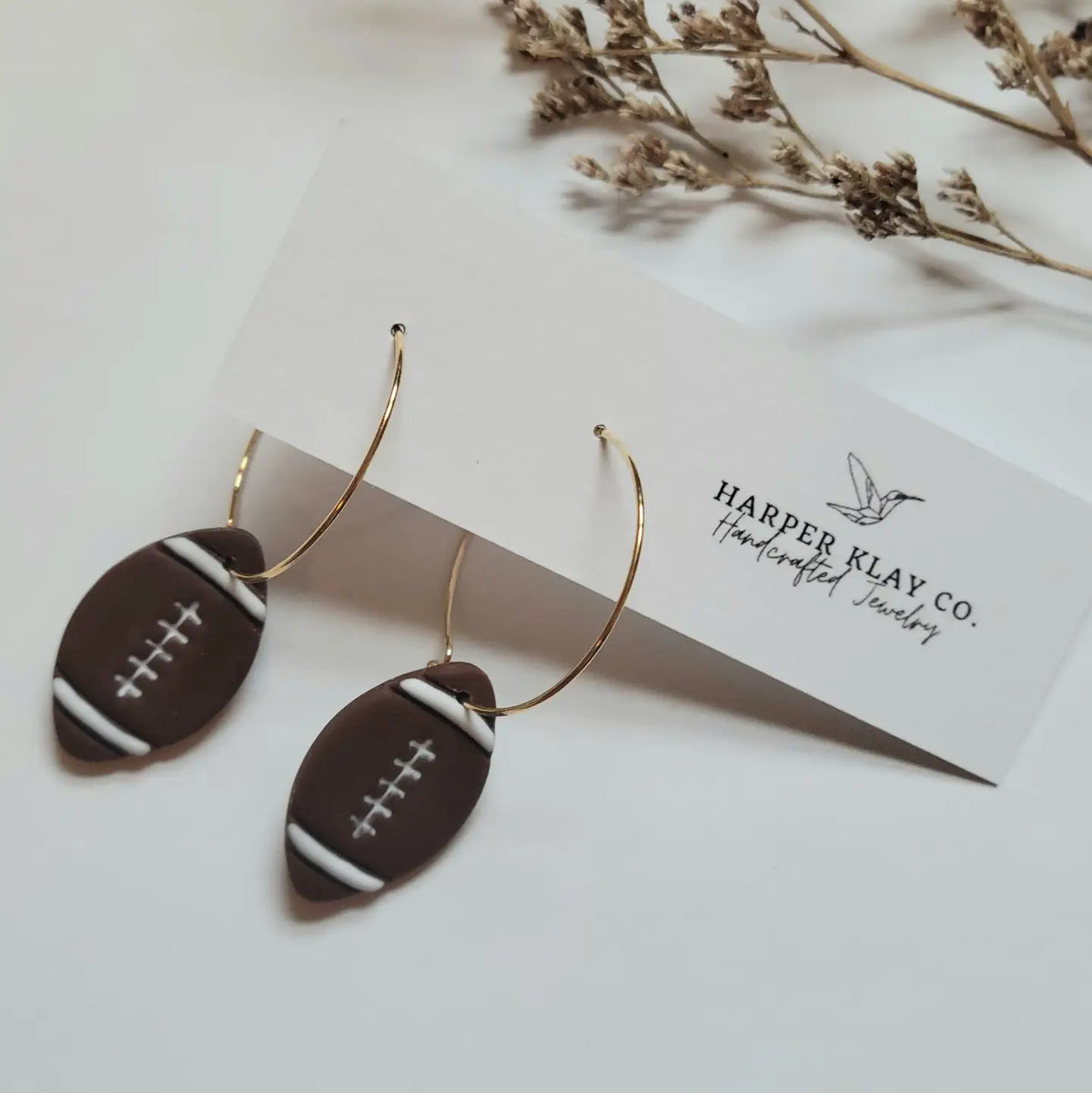 The Football Hoops- Fall Polymer Clay Earrings