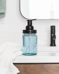 Jarmazing Blue Glass Mason Jar Foaming Dispenser - Holds 16 fl oz