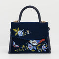 Eliza Nightingale Velvet Embroidered Top Handle Purse