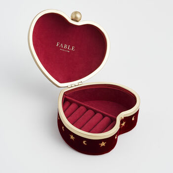 Fable England - Love Scatter Red Velvet Embroidered Jewelry Box