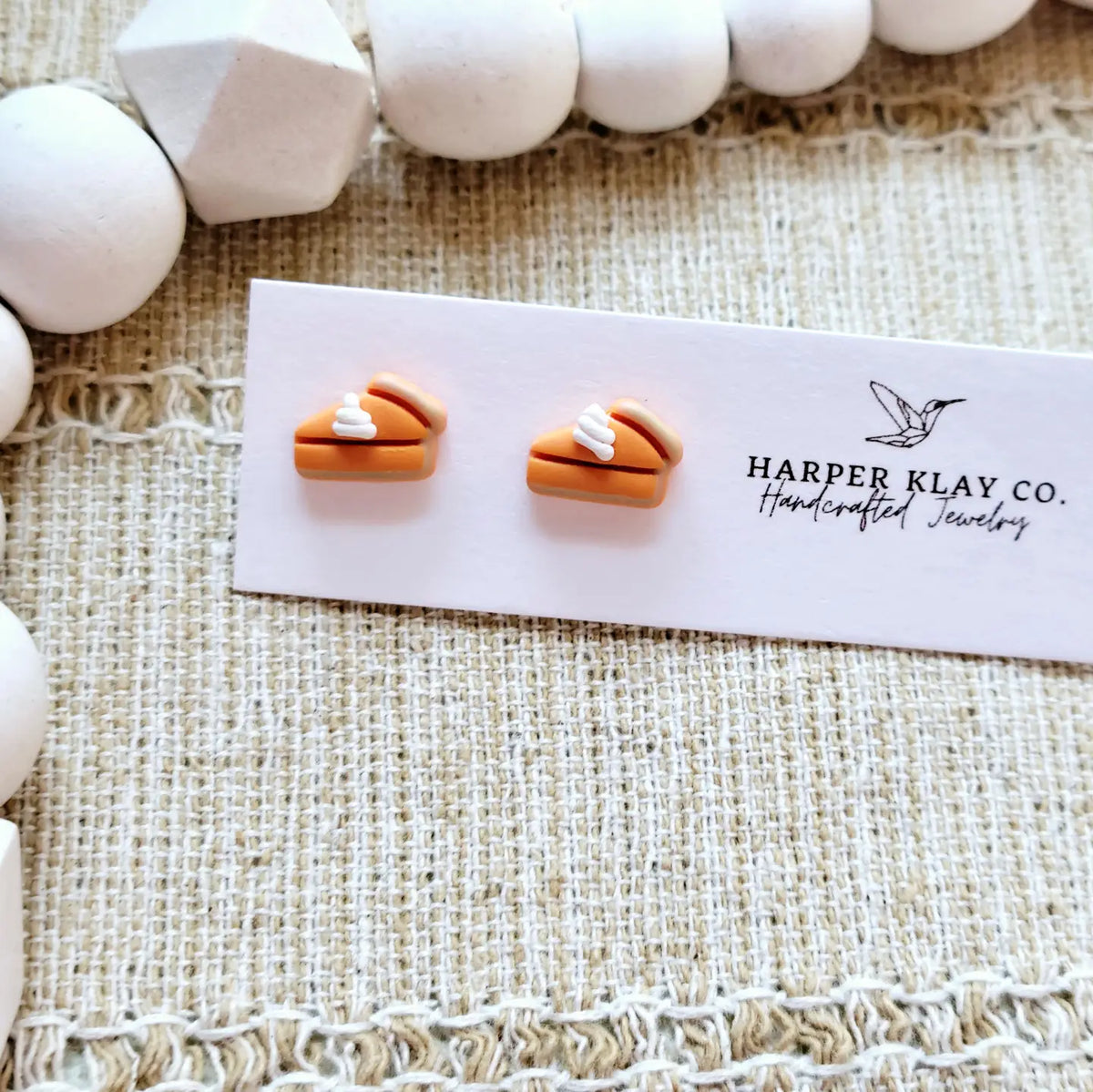 The Pumpkin Pie Studs- Polymer Clay Stud Earrings