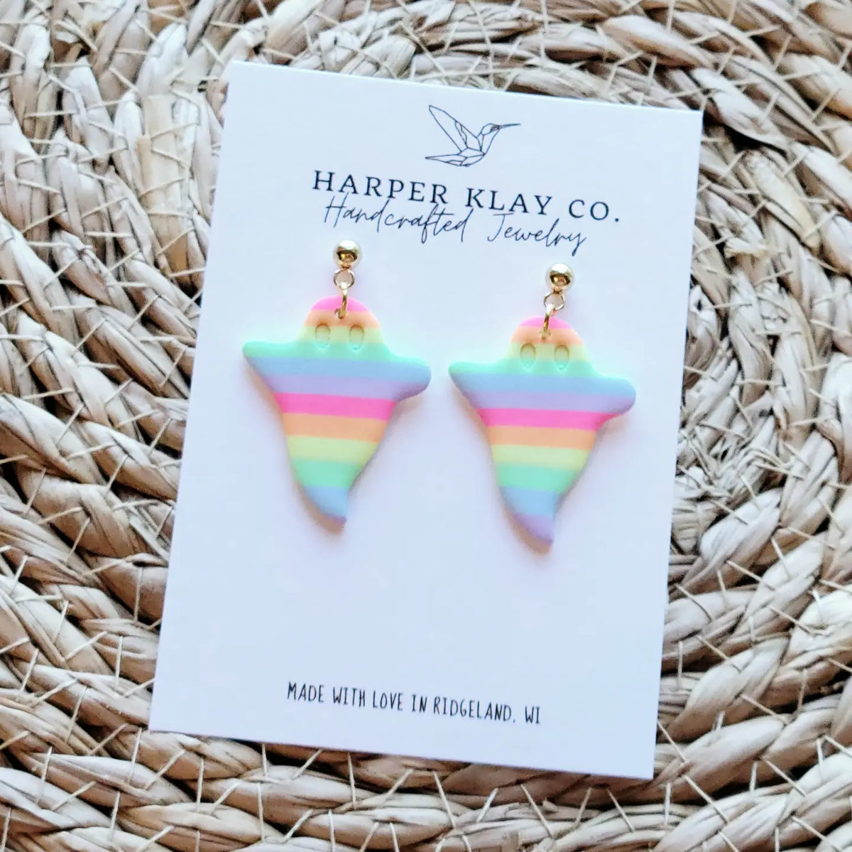 The Rainbow Ghost Set- Polymer Clay Earrings