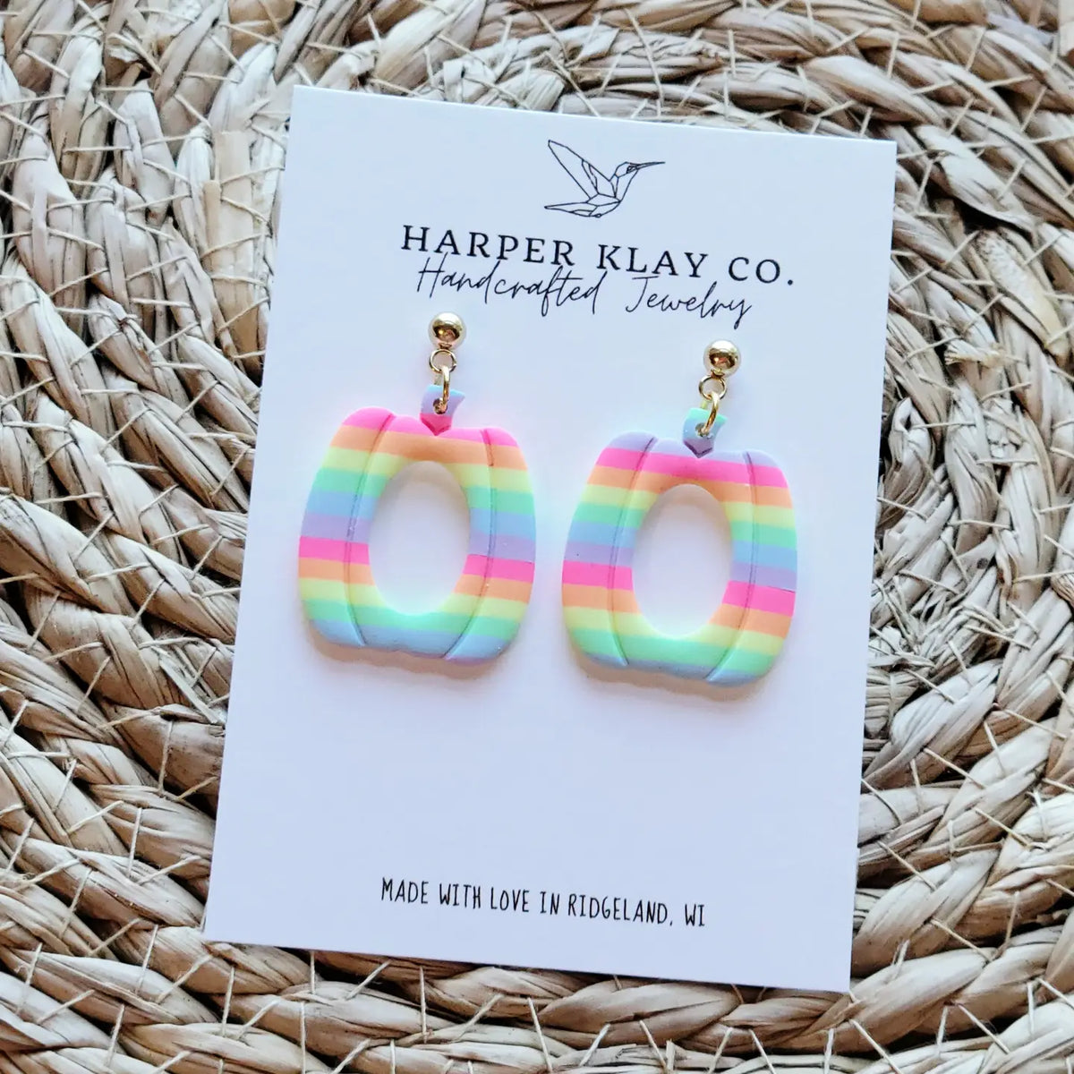 The Rainbow Pumpkin Set- Polymer Clay Earrings