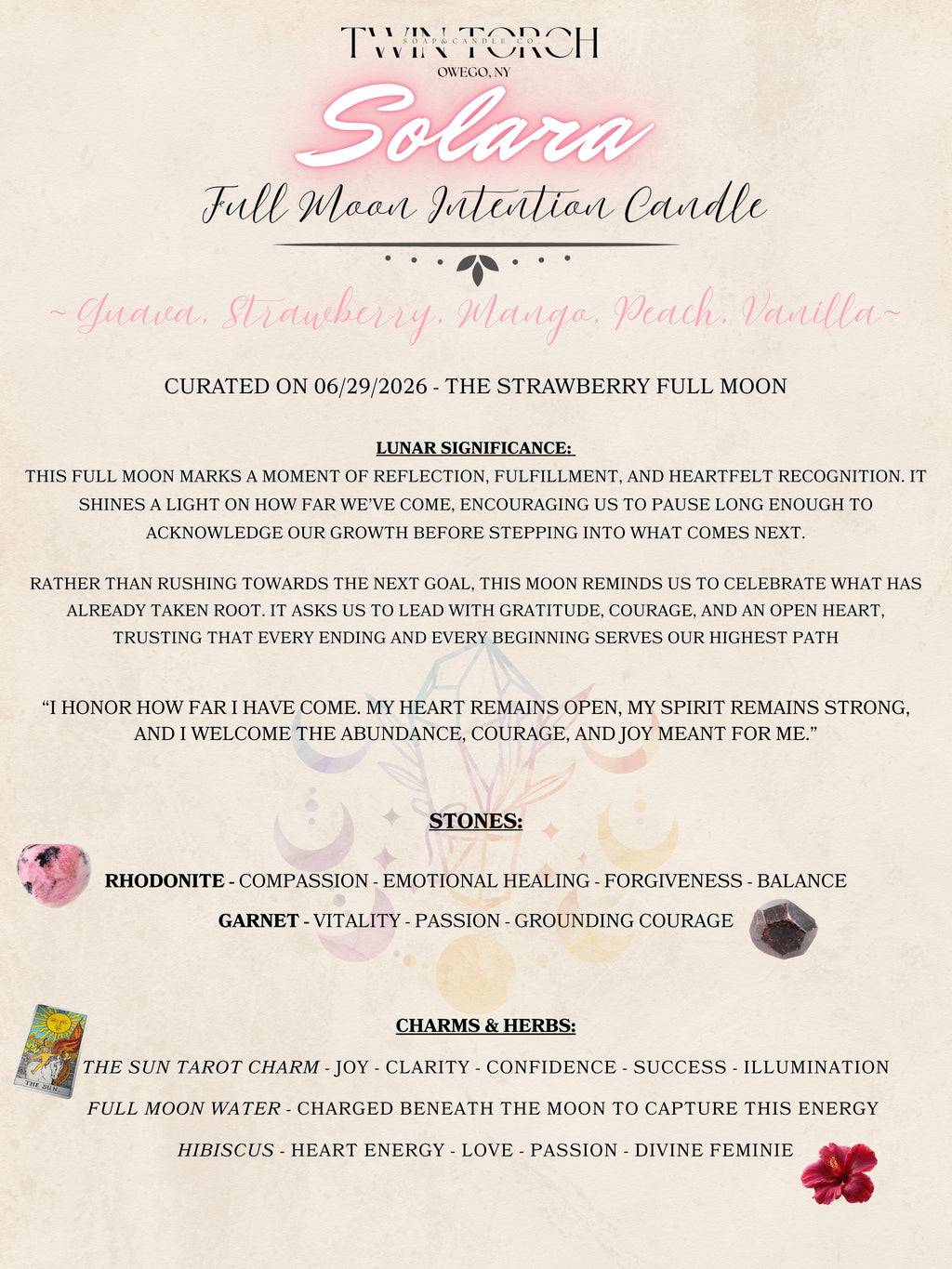 Solara - Full Moon Intention Candle - 6.29.26 - 10 oz